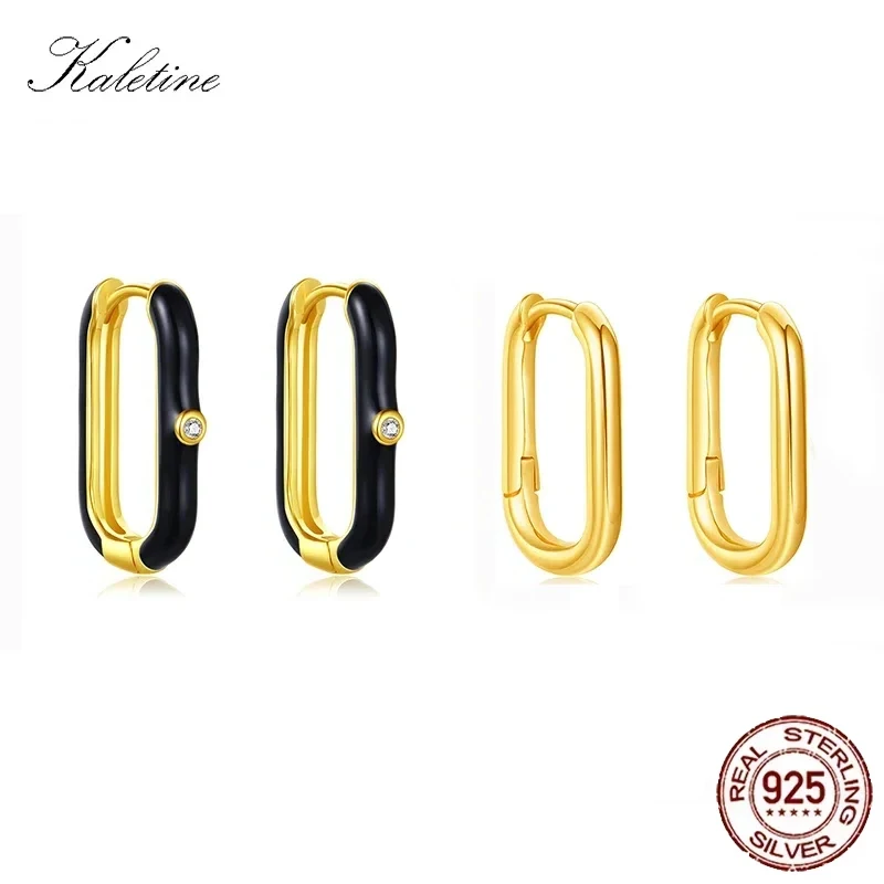 ต่างหูห่วงเงินแท้ 925 ทรงเรขาคณิต ขนาดใหญ่เล็ก สำหรับผู้หญิงผู้ชาย แบบโซ่ วงกลม ต่างหูแบบ Huggie เครื่องประดับสไตล์เกาหลี