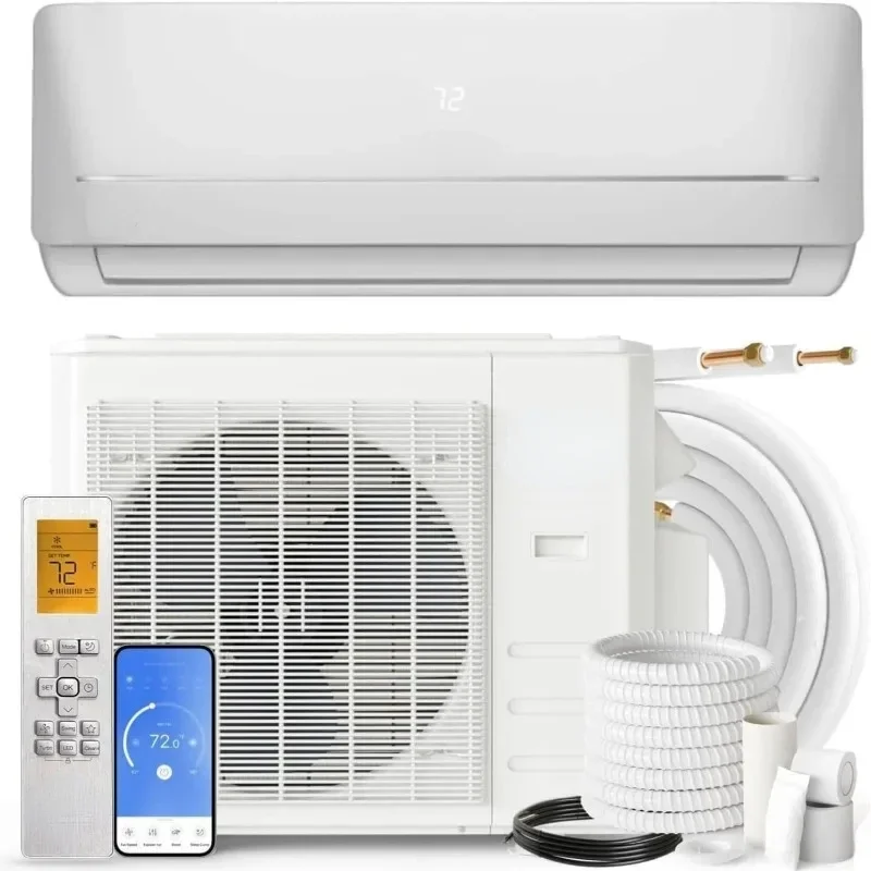 HOME.Mini Split Air Conditioner and Heater, 9,000 BTU, 115V, 21.5 SEER2, Wall Mount Ductless Inverter System, With Installation