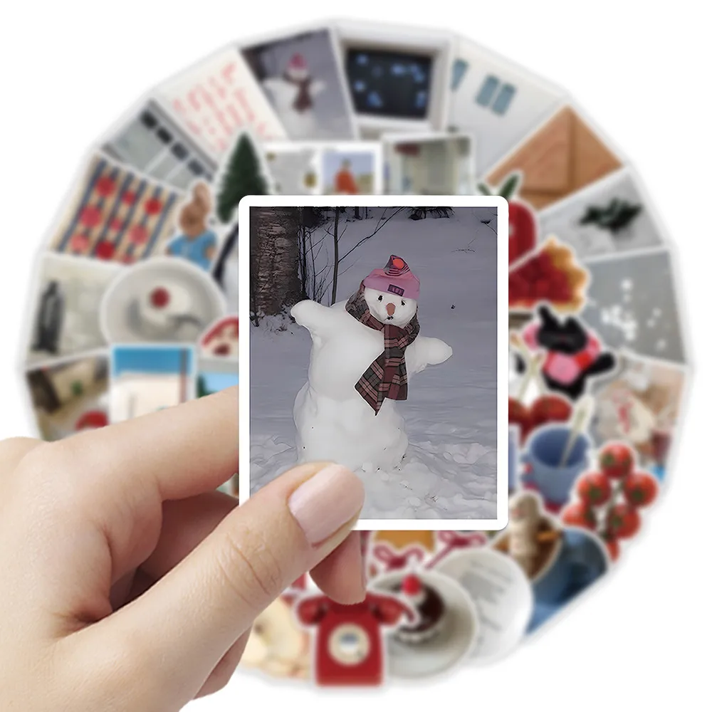 52 Pcs Cream Korean Style Sticker Set - Soft Aesthetic Decals for Journal & Phone Case Decor AnimeWorlds Store