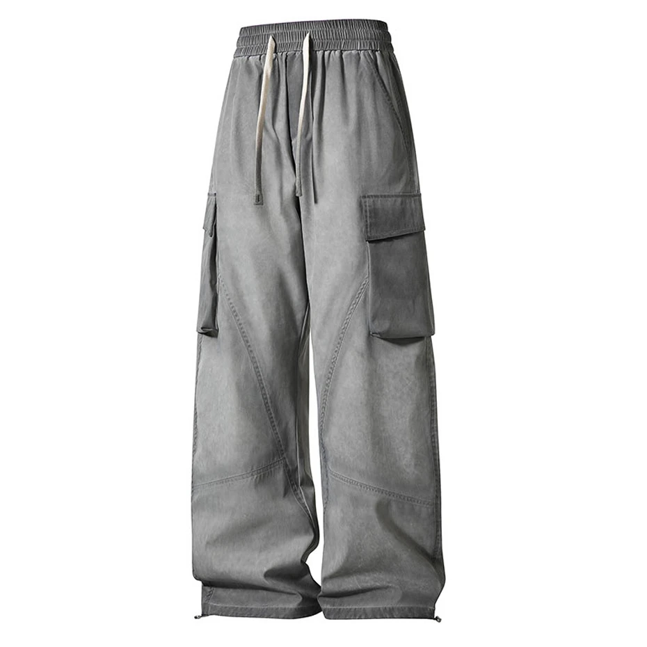 Vintage Cargo Pants Men Plus Size 8XL Straight Pants Fashion Casual Loose Trousers Male Big Size 8XL