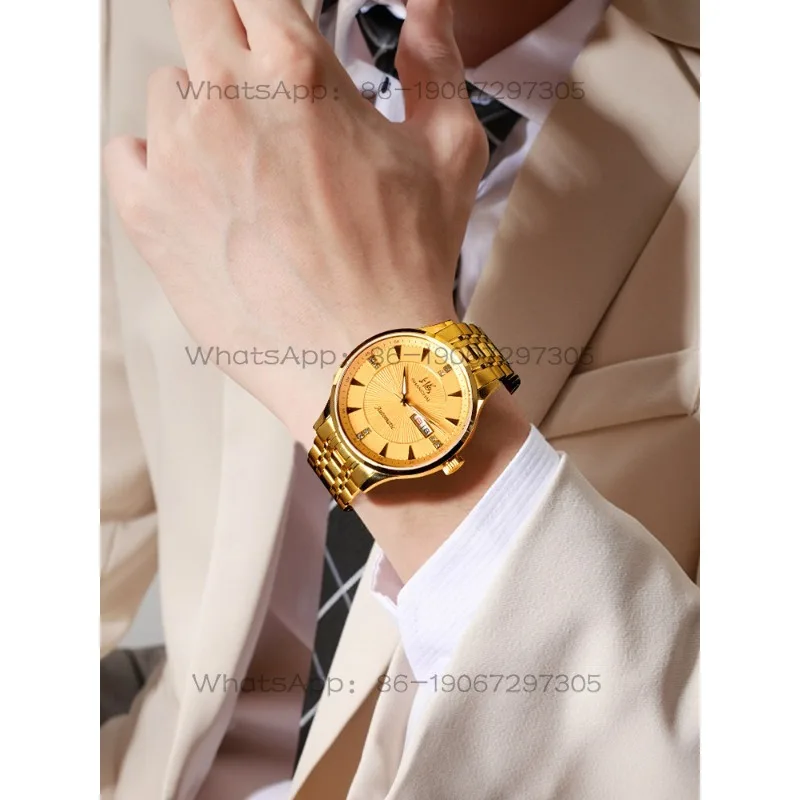 Time Island Watch 1 Store Shanghai Automatic Mechanical Watch Diamond Waterproof Men's Large Gold Watch 918