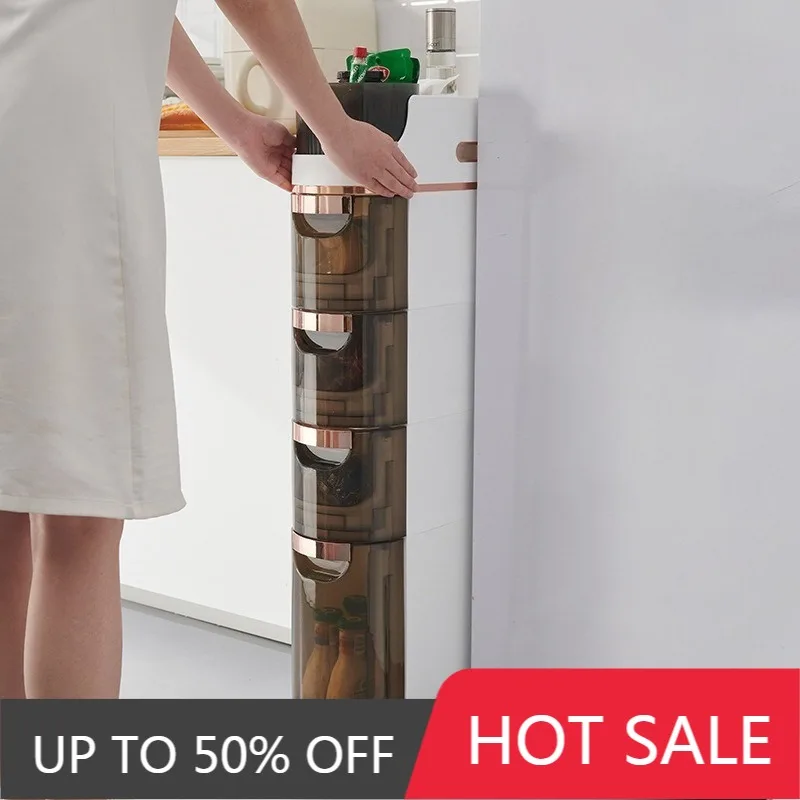Narrow Storage Shelf Multi Layer Drawer Organizer Shelves Aesthetic Crack Bathroom Rack Multifunctional Plastic Kitchen Racks