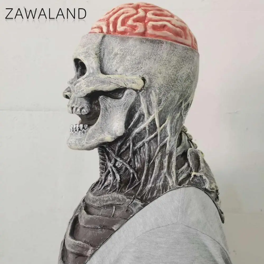 Zawaland ハロウィンホラーヘッドカバーおかしい怖い悲鳴爆発脳マスク大人のラテックススカルマスクコスプレ衣装アクセサリー