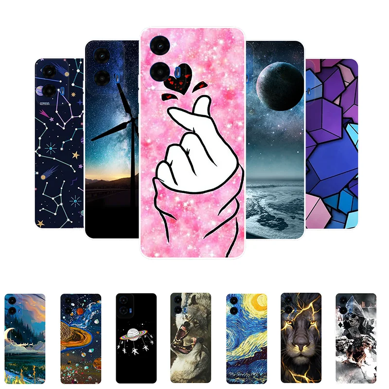 Case For Moto G45 5G Cover G 45 Fashion Animal Black Silicone Soft Back Cover Case for Motorola G45 Phone Case Cover MotoG45