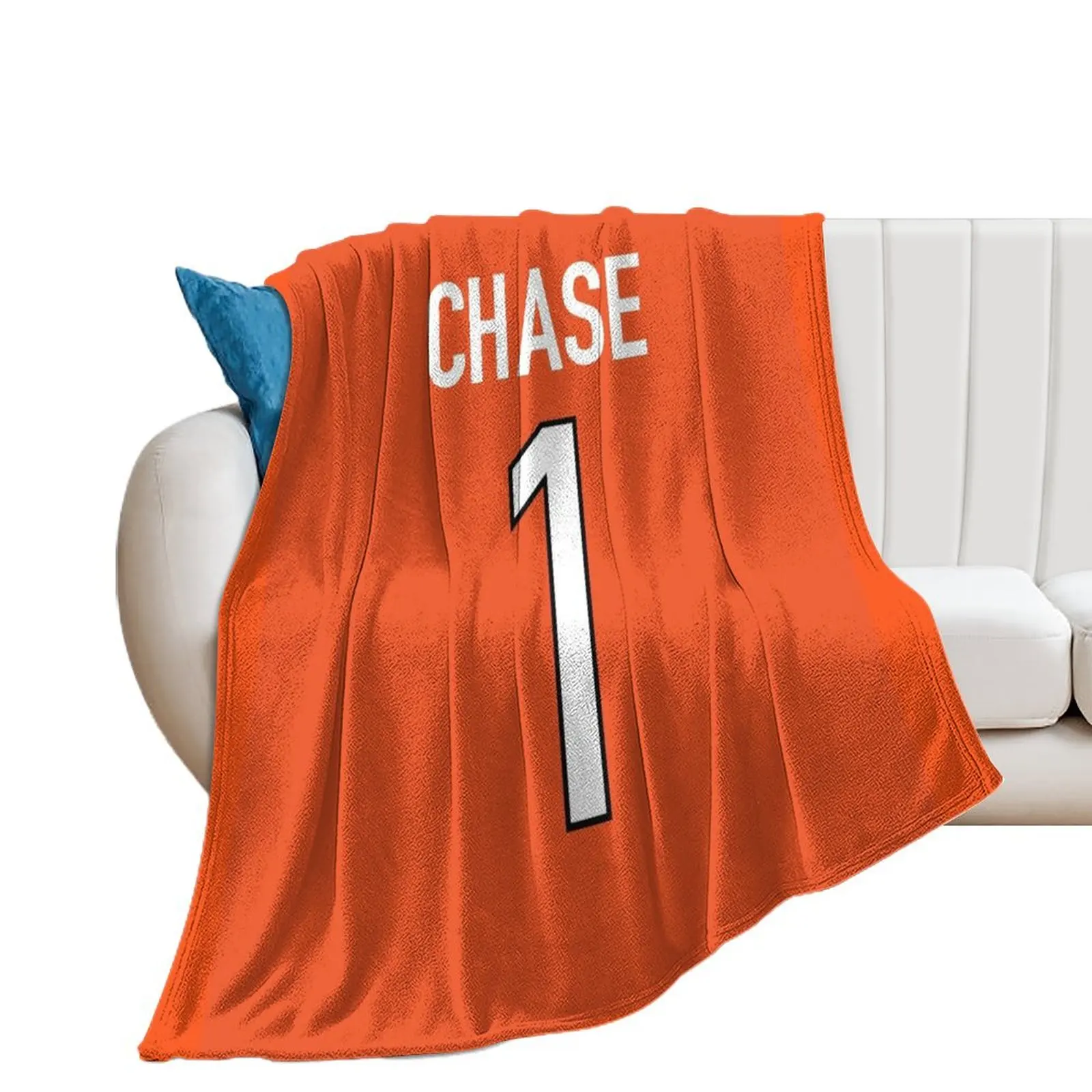 Ja'Marr Chase Orange Bengals Jersey - #1 Throw Blanket Large For Sofa Thin Beautifuls Blankets