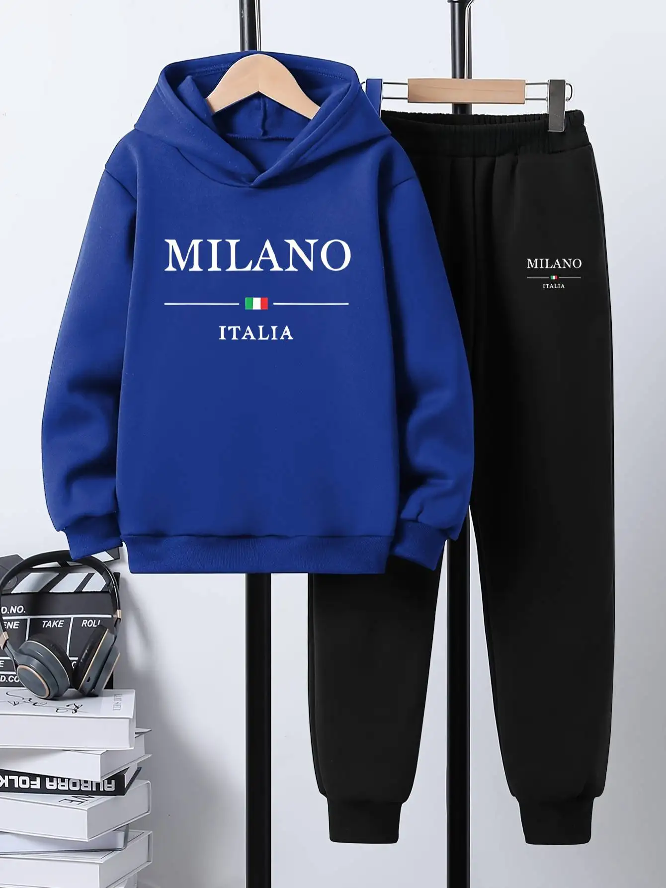 Holiday Special Back-to-School Season Boys Girls Streetwear Brand Milano Italia | Milan Italy Hooded Set Hooded Sweatshir