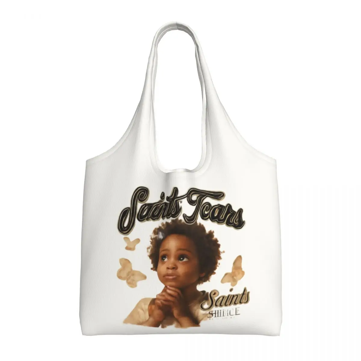 

Saints And Tears Large Capacity Canvas Tote Bag Single Shoulder Work Commute Bag For Women Eco-Friendly Shopping Bag