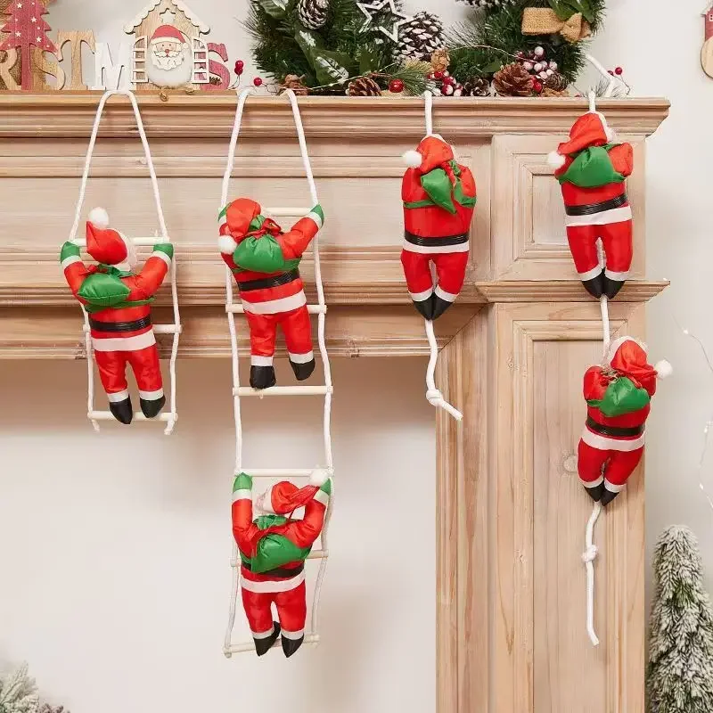 Cross-Border Christmas Climbing Rope Santa Claus Hanging Ornament Fill Sponge One Person Ladder Two Person Ladder Three Person L