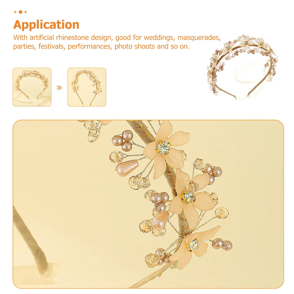 

Bridal Headband Rhinestone Wedding Hair Jewelry Women Headdress Shiny Long Lasting Comfortable Masquerades Festivals