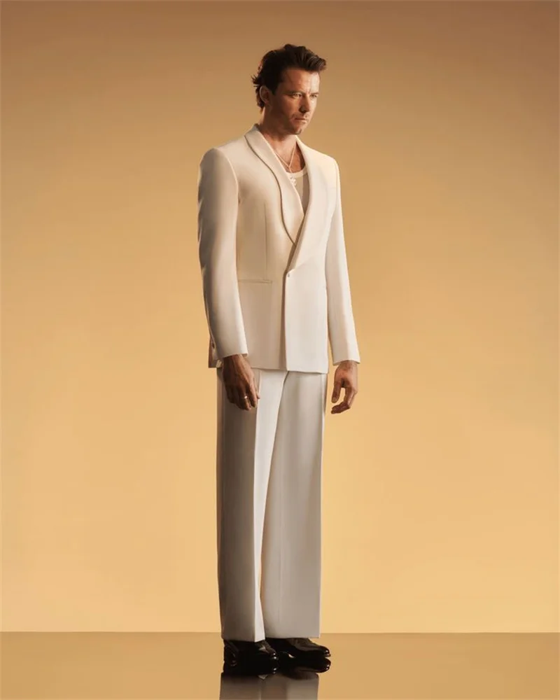 Formal Men Suits 2 Piece Blazer+Pant Business Office Cotton Prom Wedding Tuxedo Coat Customized Formal Office Jacket Trousers