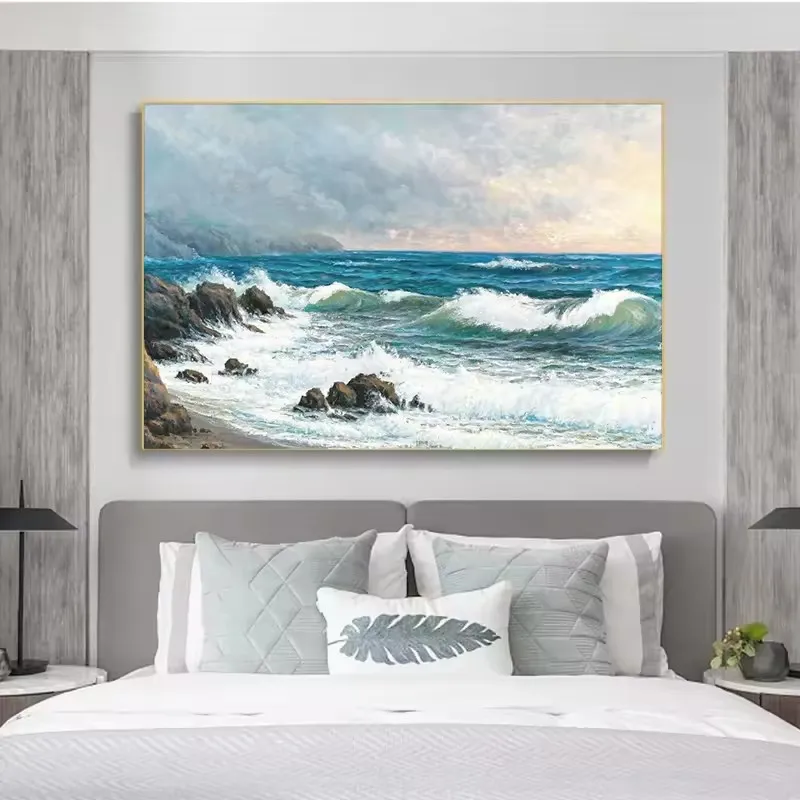 1pc frameless Canvas Painting Classic Sunlight Beach Natural Landscape Canvas Print Sea Scenery Posters Art Wall Picture for Mod