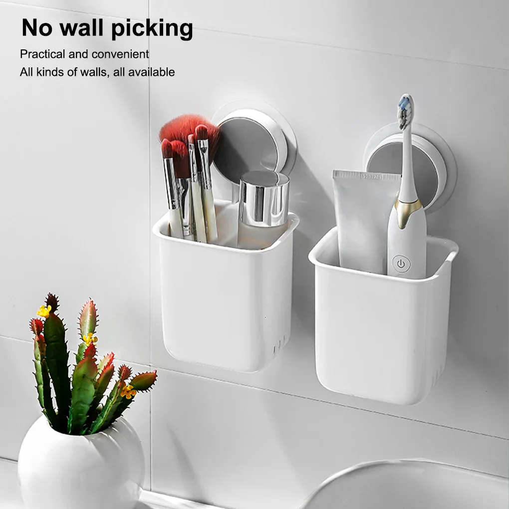 Toothbrush Holder Wall Bathroom Kitchen Hanging Toothpaste Organizer Cup Removable Organization Drying Tooth Brush Box