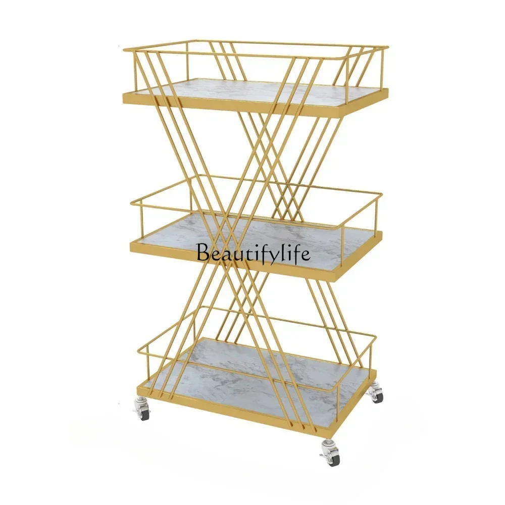 new Beauty Car Trolley Instrument Rack Barber Shop Hairdressing Dyeing and Perming Multifunctional Storage Rackss 03