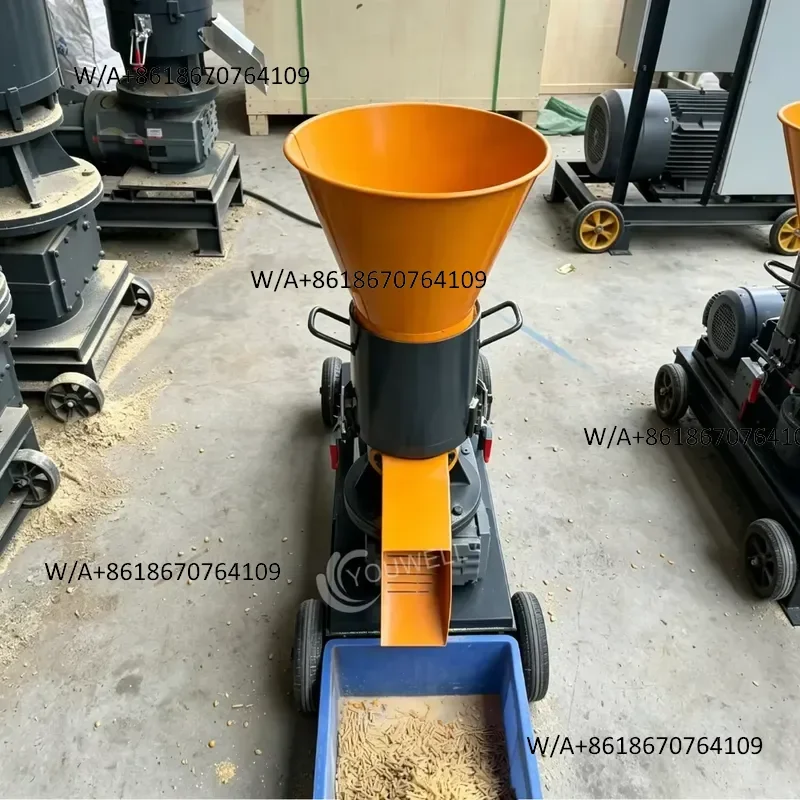 200kg/h Reduction Gearbox Wheeled Pelletizer CE Poultry Livestock Chicken Pig Sheep Cow Animal Feed Pellet Mill Making