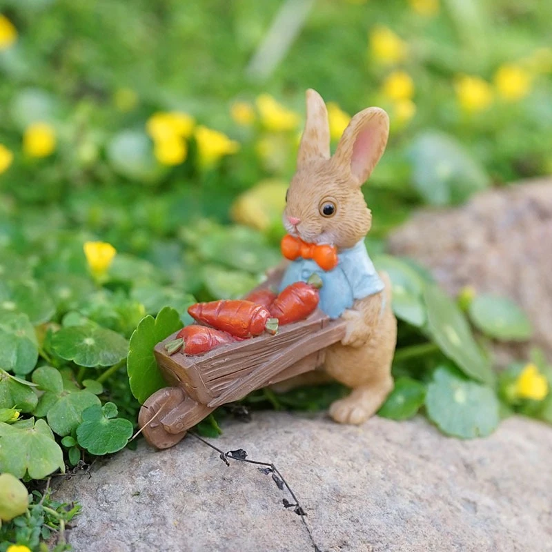 Balcony Potted Succulent Decor Ornament Rural Cute Tortoise Rabbit Creative Resin Craft Pot Accessory