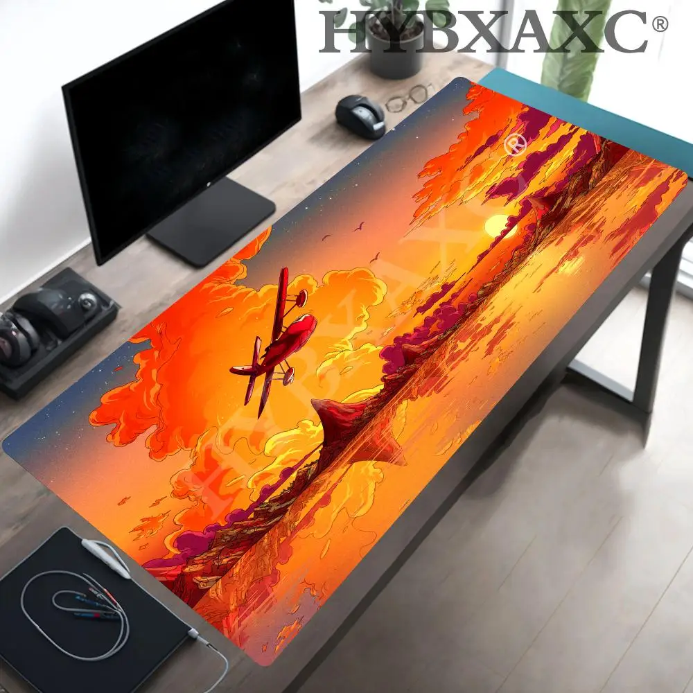 

HYBXAXC Retro Airplane & City Sky Mouse Pad Durable Rubber Anti-Slip Stable Smooth Table for Computer Keyboard Home Office