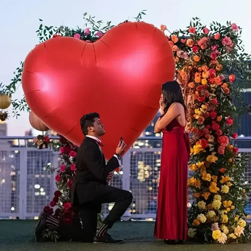 بالونات من رقائق القلب مقاس 63 بوصة من الألومنيوم على شكل قلب لحفلات أعياد الميلاد وعيد الحب وحفلات الزفاف والذكرى السنوية وديكور أعياد الميلاد #6