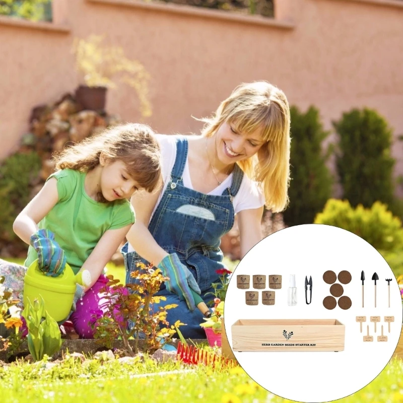 Potted Plant Tree Indoor Planting Kits Includes Pot Guide Gardening Gifts for Women Men Mom Father Plant Lover HX6C