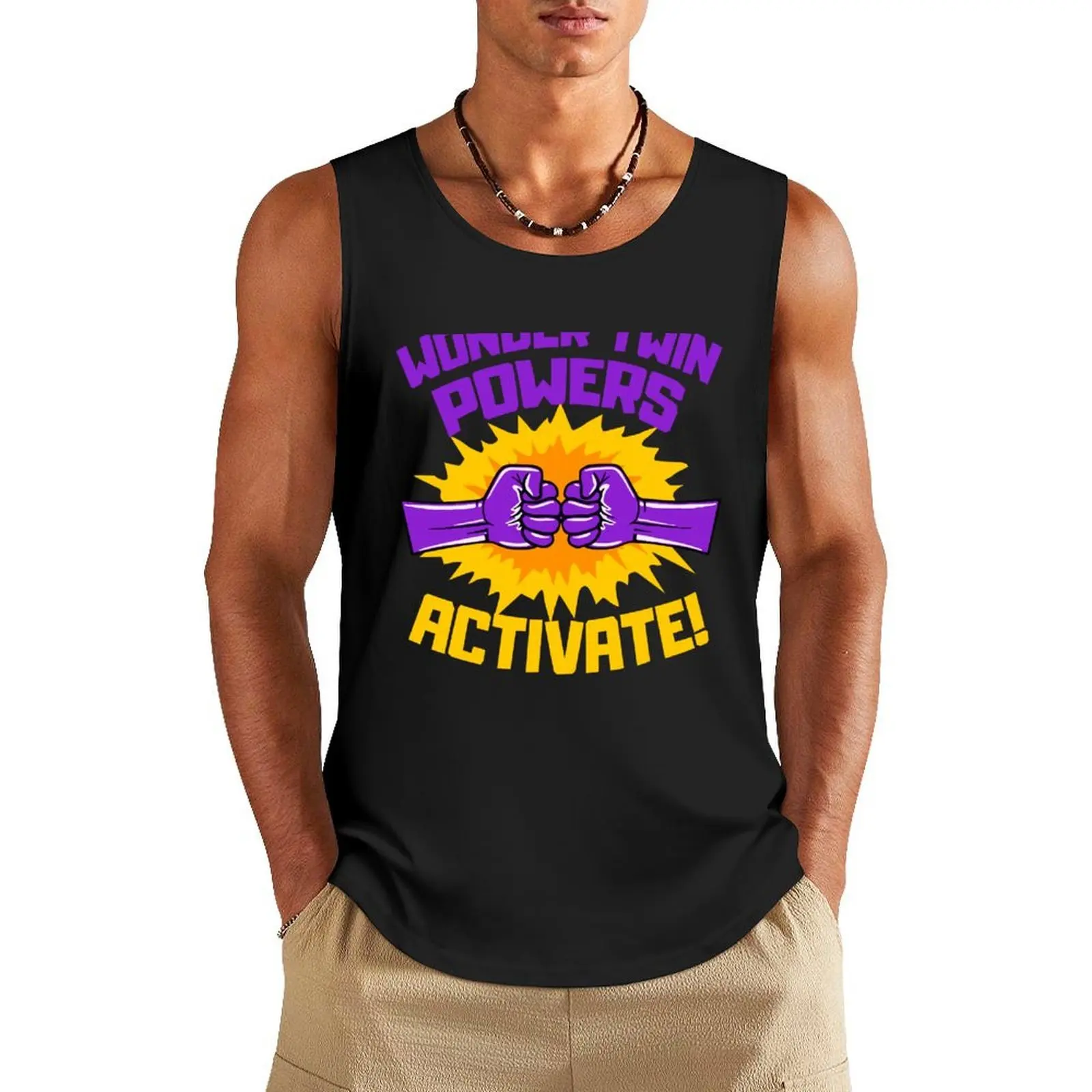 

Wonder Twins Powers Activate Tank Top Male vest Men's clothing brands t shirt gym