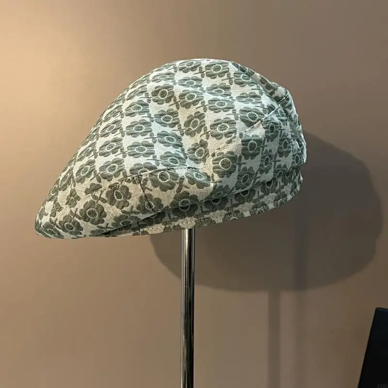 قبعة بيريه بسيطة قبعة فرنسية مع قبعة صغيرة على شكل زهور ثلاثية الأبعاد هدية للنساء والفتيات 49 ميجابايت #2