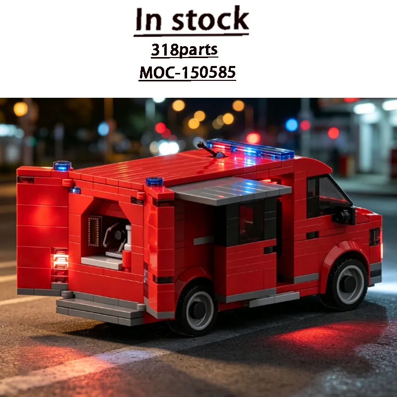 MOC-150585 City Small Fire Rescue Vehicle Assembly Splicing Building Block Model Boy Kids Christmas Gift Building Block Toy