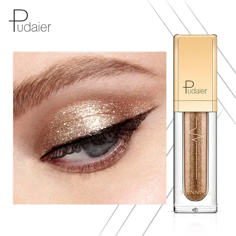 New Make Up Liquid Eyeshadow Waterproof Glitter Pigments Purple Gold Metalic Women Beauty Gel Eye Shadow Cream 18 Colors Makeup