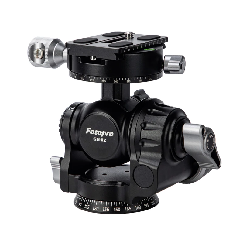 Fotopro GH-02 GH-03 Geared Head Quick Release Tripod Ball Head with Handle Grip Max 10KG/5kg Load Capacity