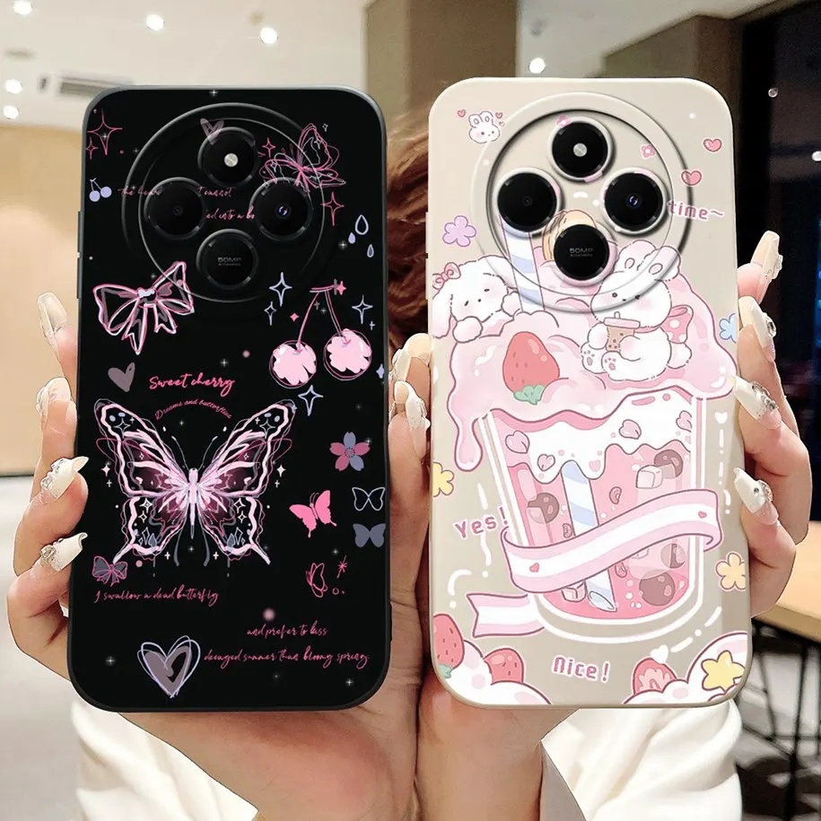 For Xiaomi Redmi 14C Case Poco C75 Cover 2024 Cute Panda Rabbit Cartoon Soft Matte Silicone Back Cover For Redmi14C PocoC75 Case