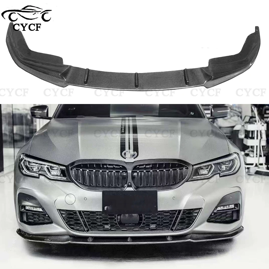 For BMW 3 Series G20 G28 2019-2022 Carbon Fiber Car Front Bumper Diverter Spoiler Diffuser Front lip body kit