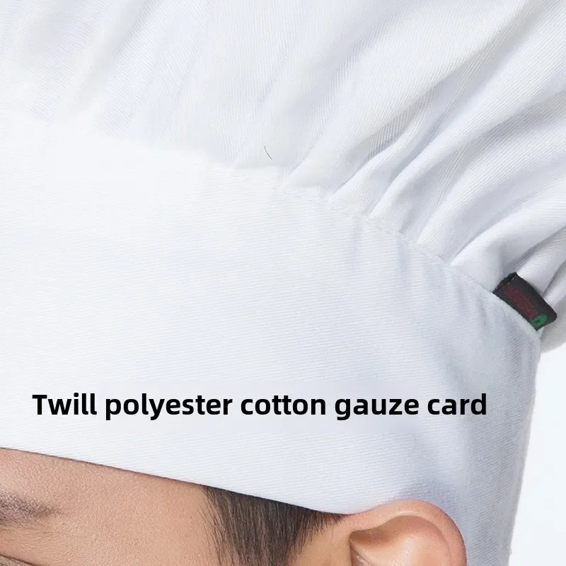 Sombrero de camarero de cocina de hotel, sombreros de chef blancos plisados, pastelería para hombres y mujeres