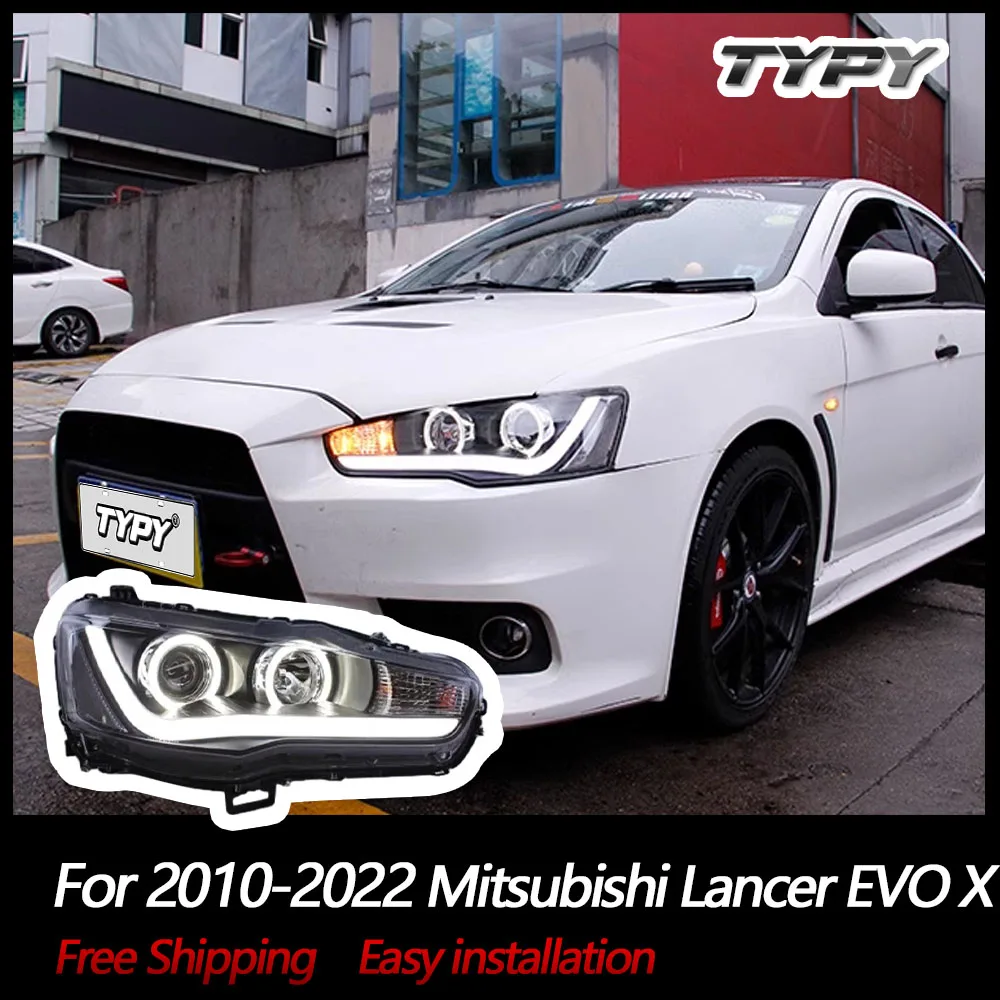 

Автомобильные светодиодные фары для Mitsubishi Lancer EVO X 2010-2022, с динамическим поворотным сигналом, Demon Eye, дневные огни