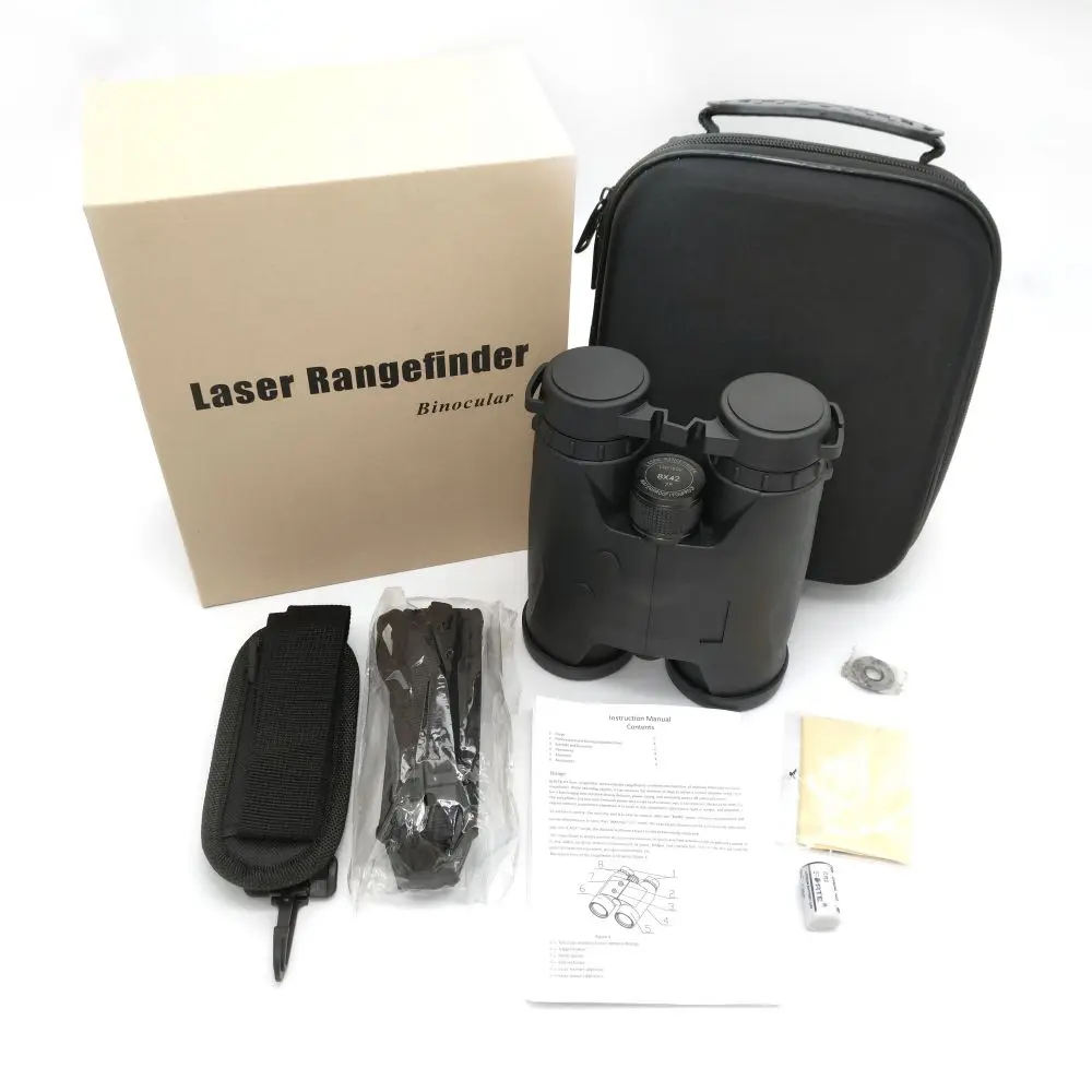 10X42 5~3500m Best Cost effective Civilian IPX56 version laser range finder binoculars for Golf Hunting