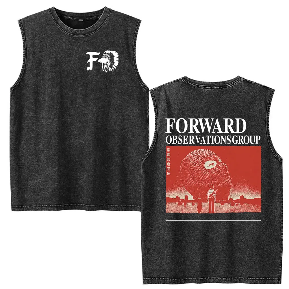 Forward Observations Group Skeleton Vintage Washed Vest T-Shirt Herren Damen Kleidung Lose ärmellose Tanktops T-Shirt Streetwear – Detail 6