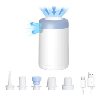 팽창식 및 수축식 휴대용 에어 펌프, 충전 포함 1500mAh 배터리, 수영 링용 에어 매트리스 펌프, 진공 가방