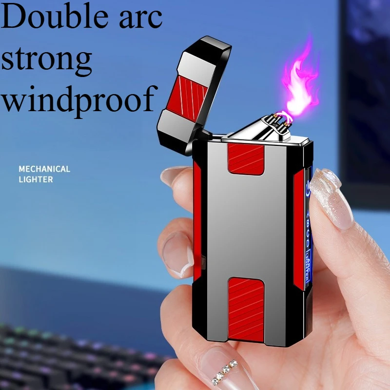 Creative Charging Pulse Arc Lighter Windproof Cigarette Lighter High Aesthetic Value High-end Men's Gift Cigarette Accessories