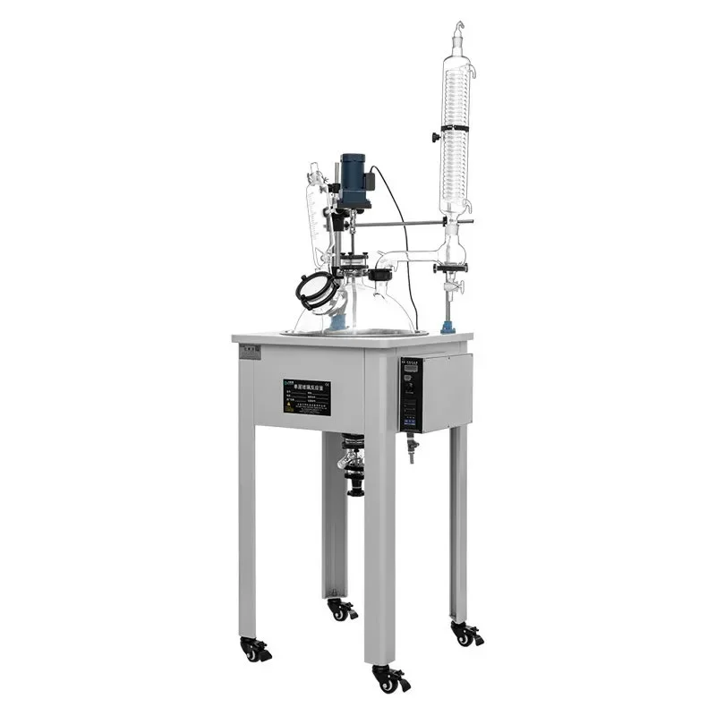 Single-layer glass reactor laboratory, stirred electric heating reactor