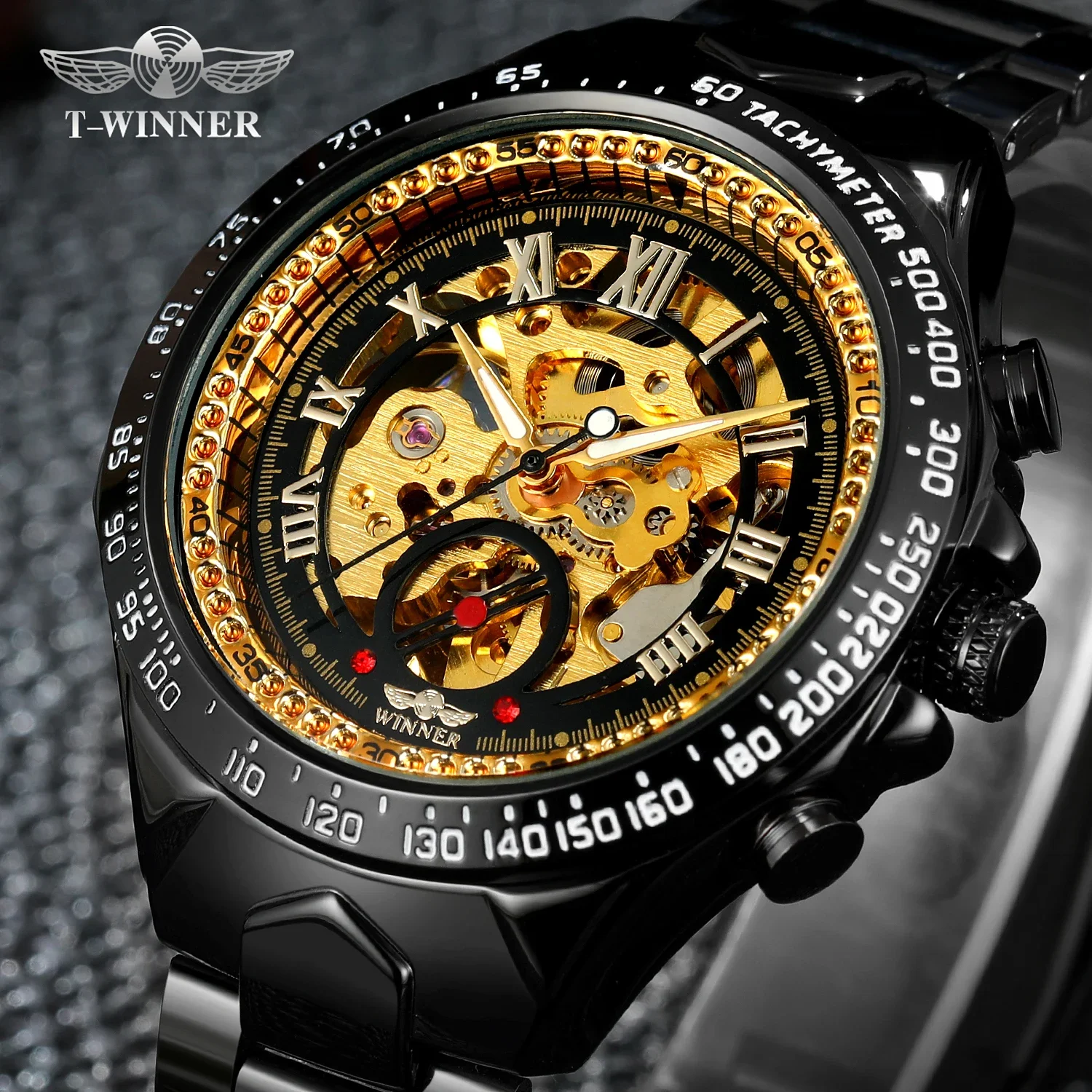 WINNER Luxury Brand Men Skeleton Automatic Mechanical Wrist Watch Business Waterproof Watches For Men Relogio Masculino