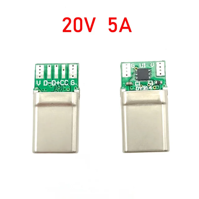 PD100W USB 3.1 Type-C 7-pinowe złącze męskie Adapter gniazda do lutowania Kabel 20V 5A Wysoki prąd Obsługa płytki PCB