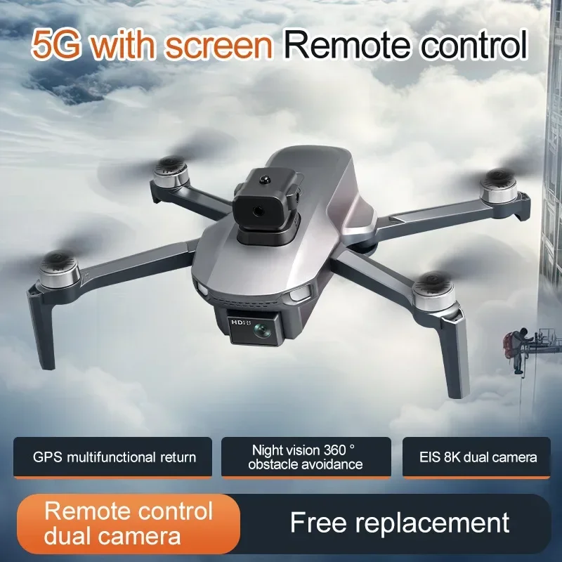 Nuevo S186 FPV con pantalla de Control remoto 8K cámara HD profesional GPS Drone 5G WIFI evitación de obstáculos RC Quadcopter Dron juguete