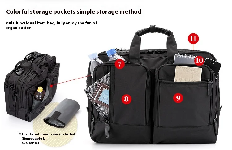 Large Capacitor Bag with Password 3WAY Handheld Double Shoulder Bapa Waterproof Business Nylon Notebook Bag