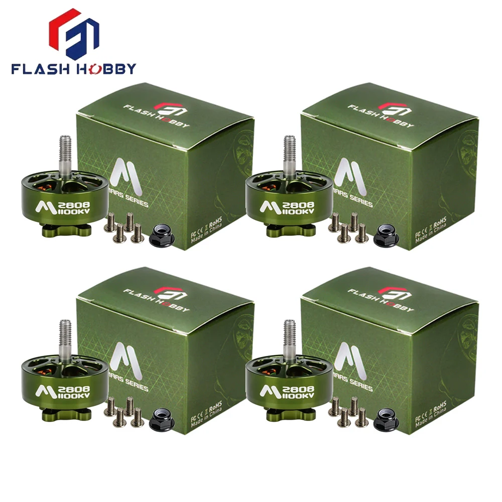 4 개/몫 Flashhobby Mars2808 M2808 2808 KV1100 3-6S 5mm 샤프트 BLDC 모터 RC FPV 프리 스타일 드론