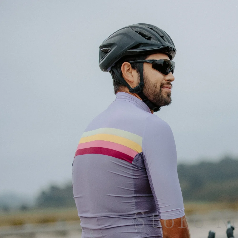 

WYN Cycling Jersey Man Breathable Bicycle Biking Clothing Solid with Pockets Men's Cycling Top Shirt MTB Bike Riding Clothes