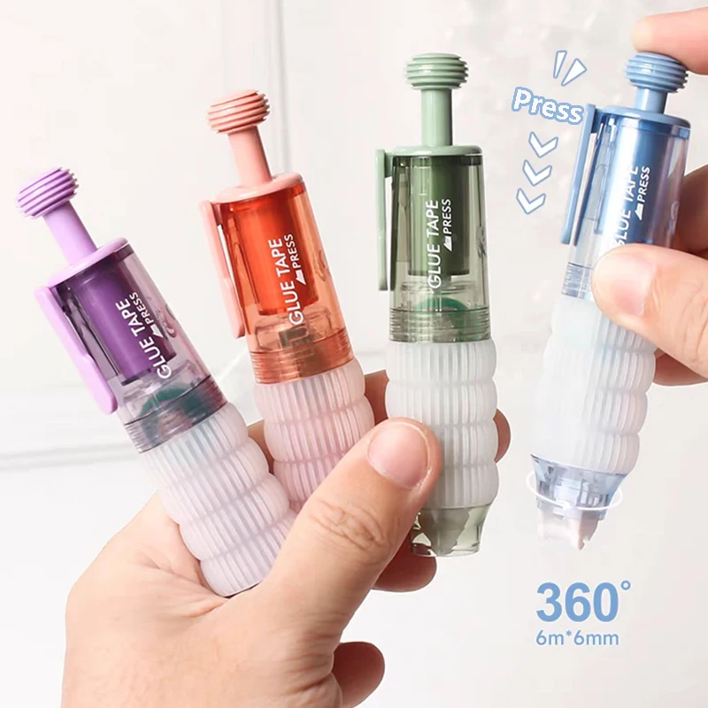 1pc 360° rotating double-sided adhesive tape, for manual DIY scrapbook gluing, office and school clip art supplies