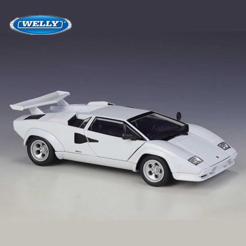 Welly-Lamborghini Countach LP5000s Modelo de Carro Esportivo, Diecasts Metal Race Car, Simulação Coleção, Brinquedo Infantil Presente, 1:24