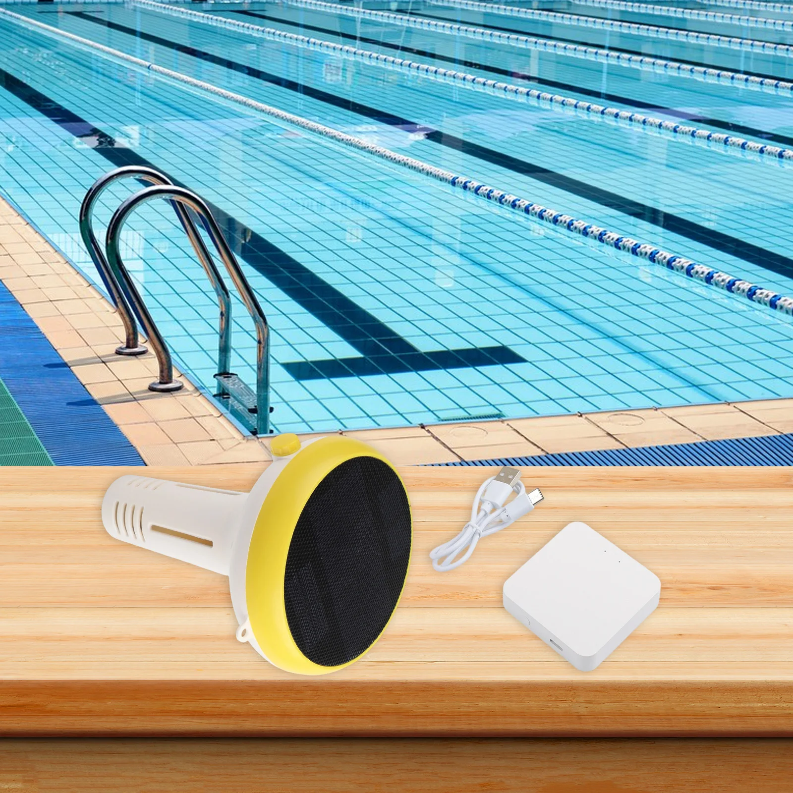 Wireless Solar Pool Water Quality Monitor With For Gateway PH/ORP/Salinity Sensor IP67 App Alerts USB/Solar Power White/Light