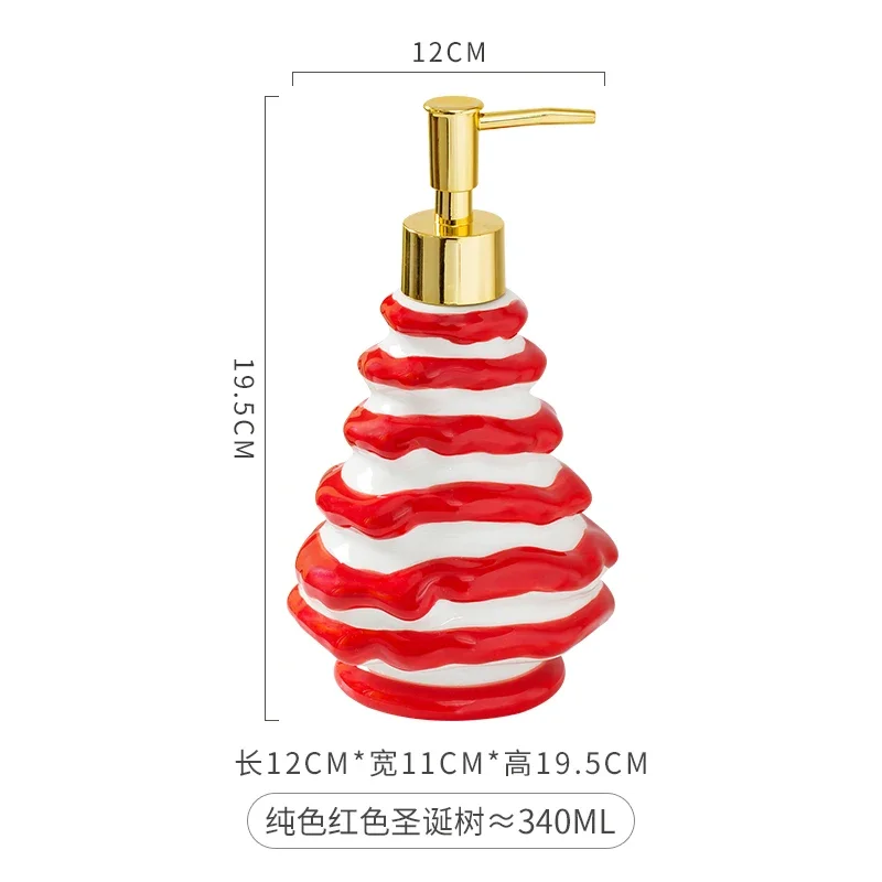 Bathroom Shampoo Bottle Christmas Tree Shape Ceramics Wristband Hand Dispenser Shower Gel Dispenser Press Bottle Soap Dispenser
