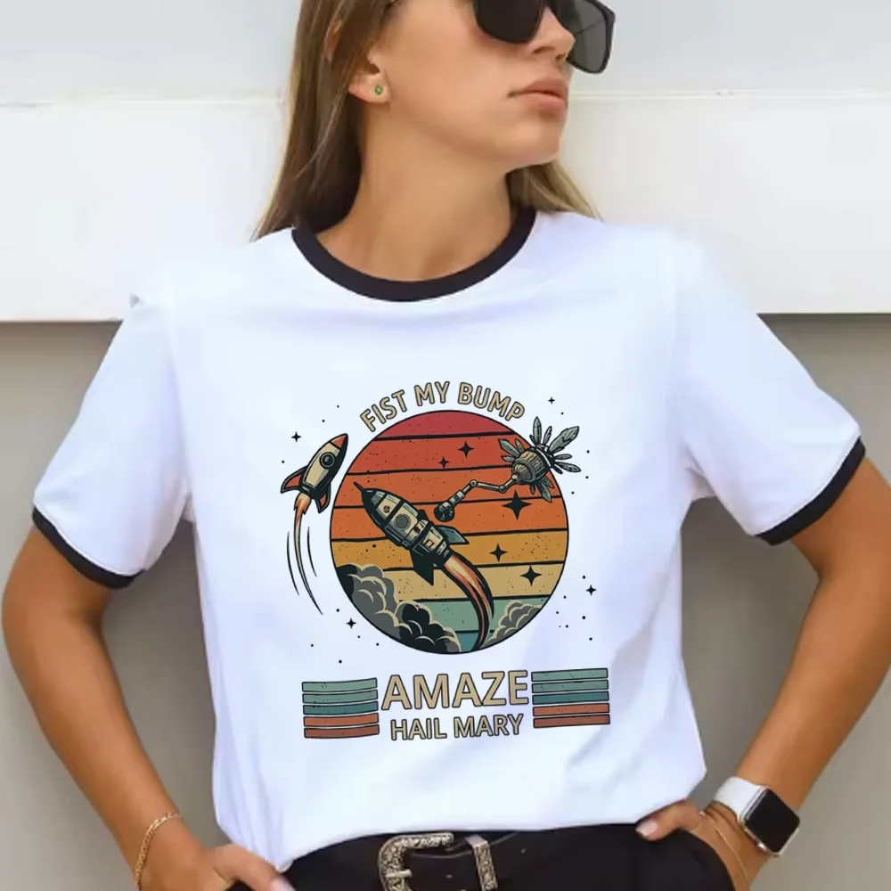 Project Hail Mary Ringer Tee Mission Patch Sci Fi Novel Fan Shirt Retro Space Graphic Tee Unisex Cotton Tees Top