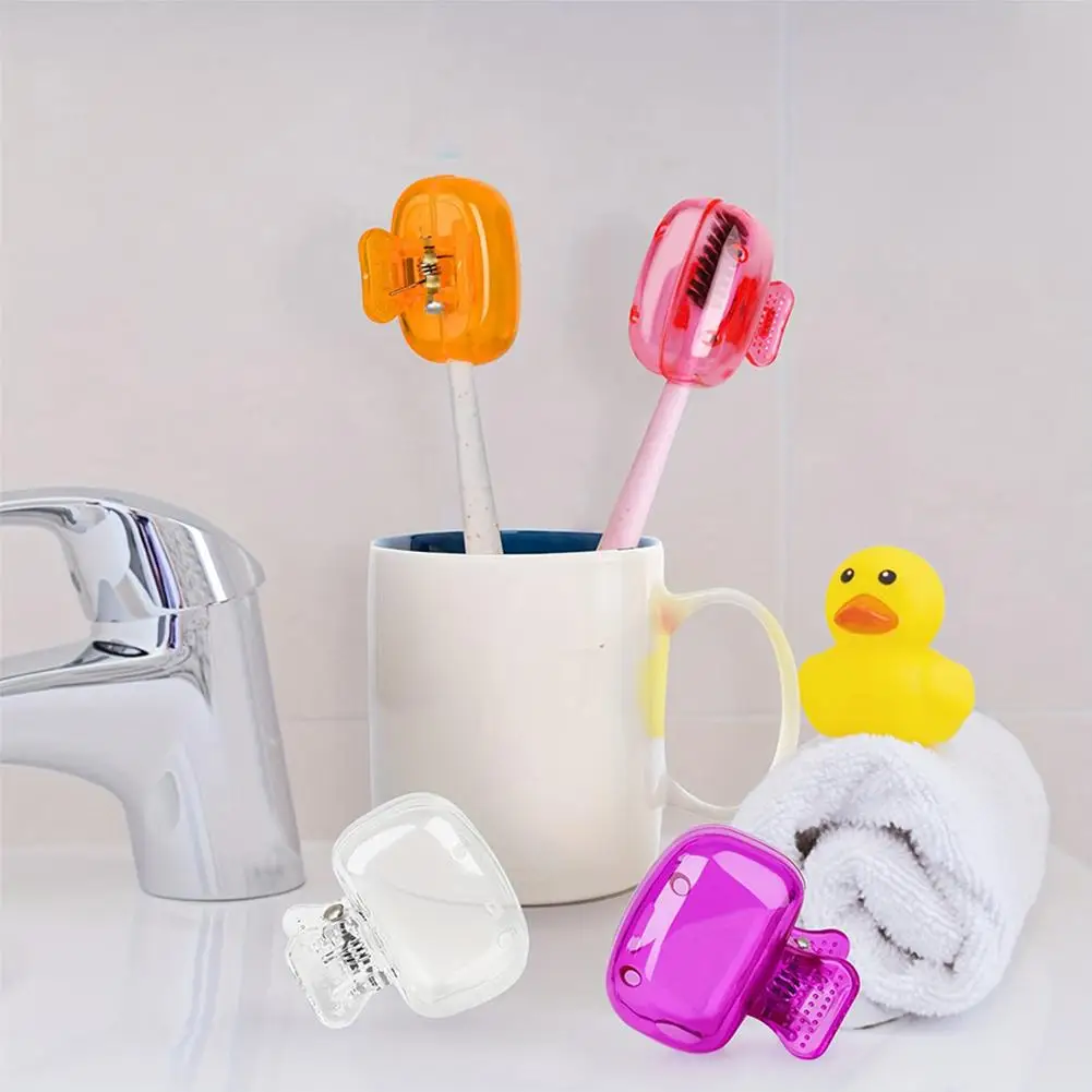 Portable Toothbrush Head Cover Dustproof Toothbrush Protective Cap Portable Plastic Clip For Household Travel Bathroom Accesso