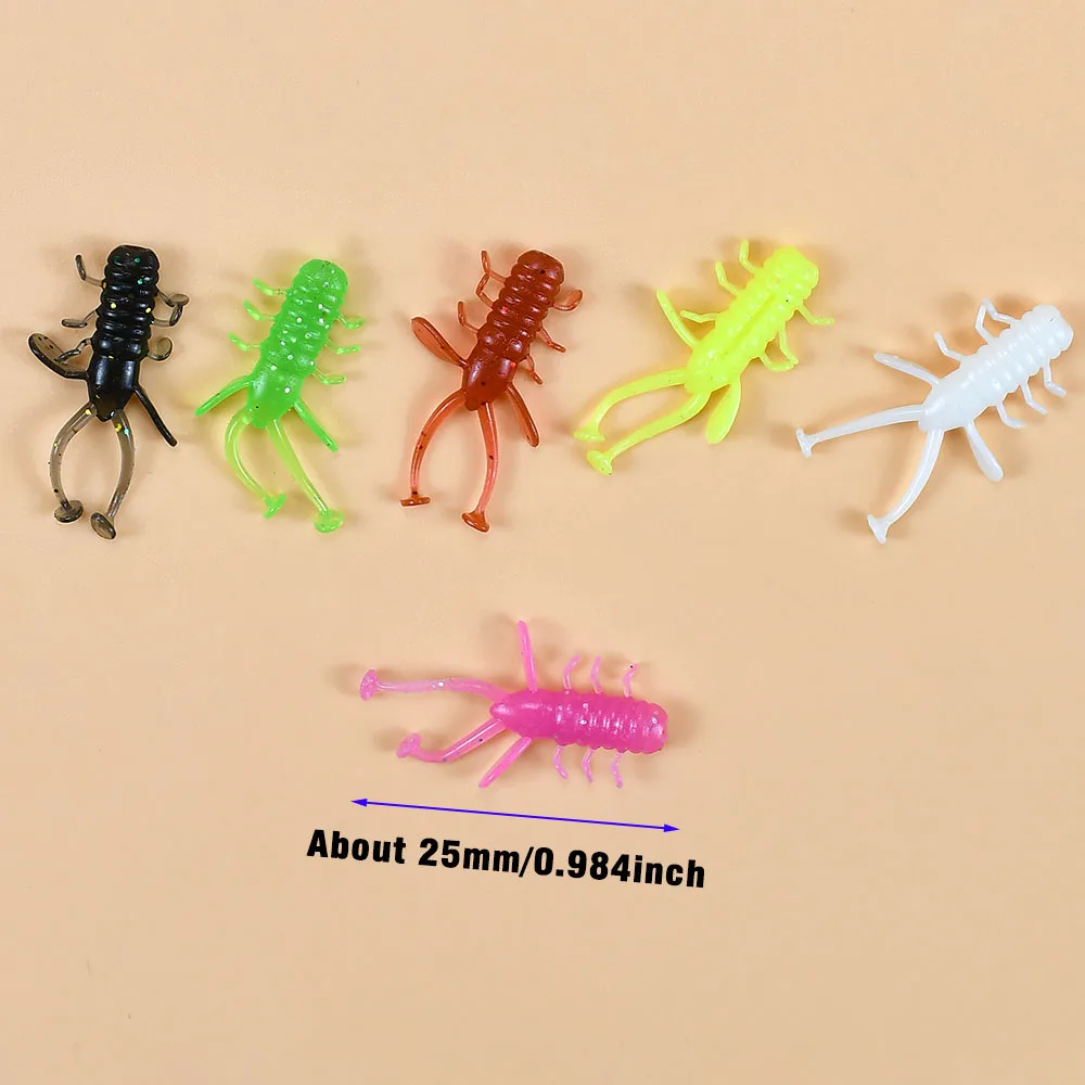 24Pcs Colorful Micro Worm Soft Fishing Lure 30mm TPE Floating Silicone Plastic Swimbait Softbait For Catching Horse Mackerel