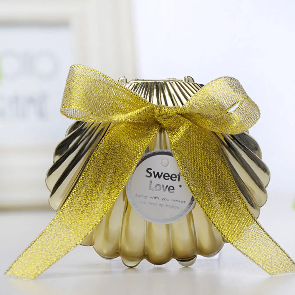 

10Pcs Shell Shaped Candy Boxes Creative Wedding Favor Boxes Plastic Candy Container for Party Shower Birthday Chocolate